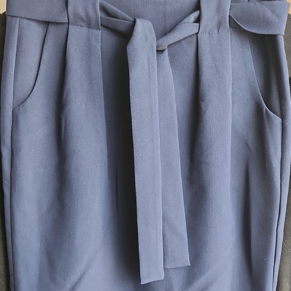 Navy Belted SKIRT